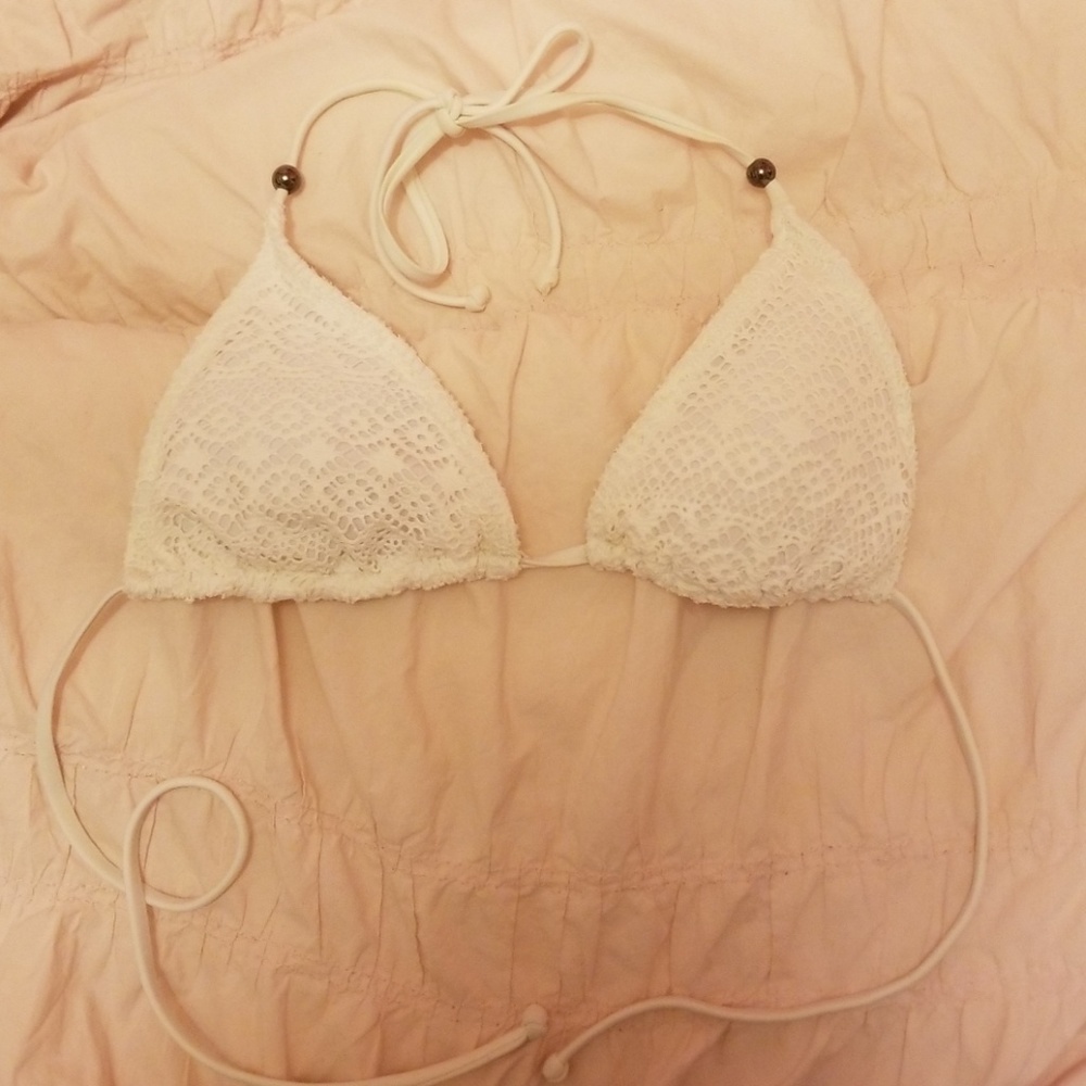 White Crochet Bikini Top